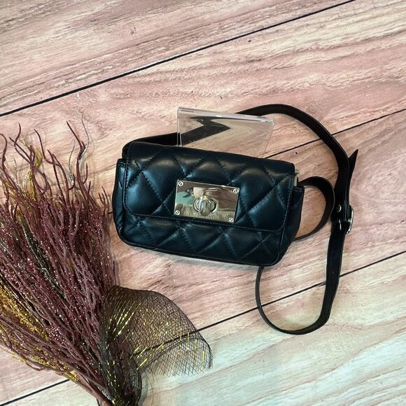 Matteo Bertoni Handbags - Matteo Bertoni Italian Black  Monochrome Quilted Leather Belt Bag  7 * 4 * 2